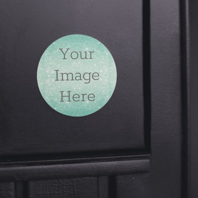 Erstellen Sie Ihre eigene Metallic Aqua Blue Glitz Runder Aufkleber (Von Creator hochgeladen)