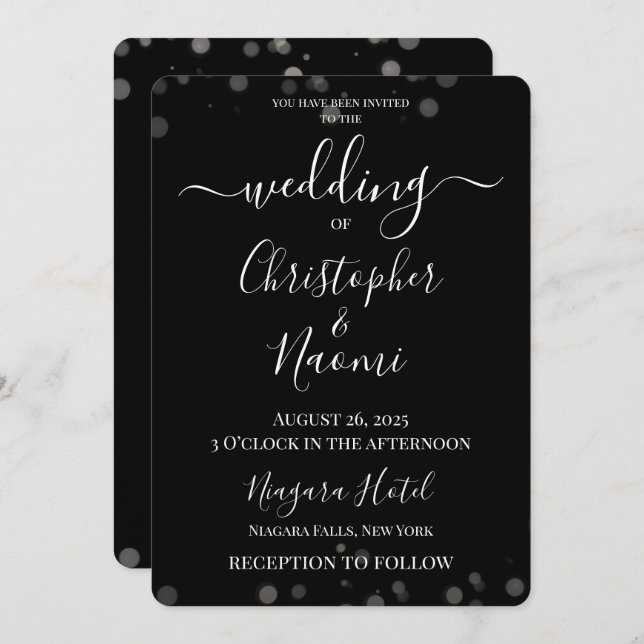 Erstellen Sie Ihre eigene Minimalistische Bokeh Ed Einladung (Vorne/Hinten)