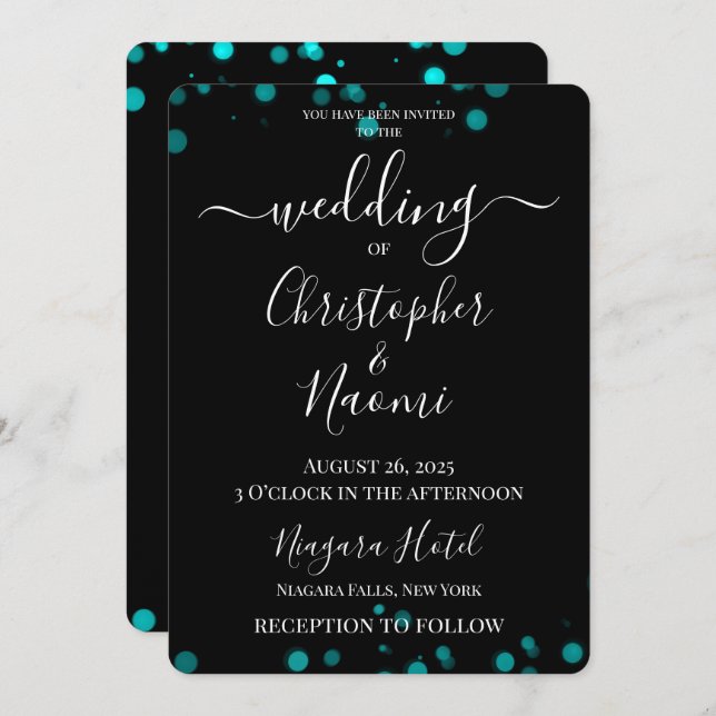 Erstellen Sie Ihre eigene Minimalistische Bokeh Ed Einladung (Vorne/Hinten)