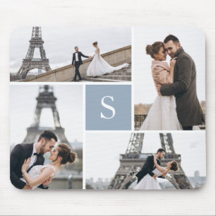 Erstellen Sie Ihre eigene Mit Monogramm 4-Foto-Gal Mousepad