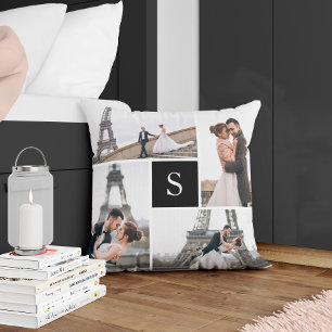 Erstellen Sie Ihre eigene Mit Monogramm 5-Foto Col Kissen
