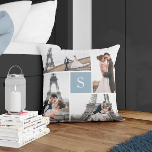Erstellen Sie Ihre eigene Mit Monogramm 5-Foto-Gal Kissen