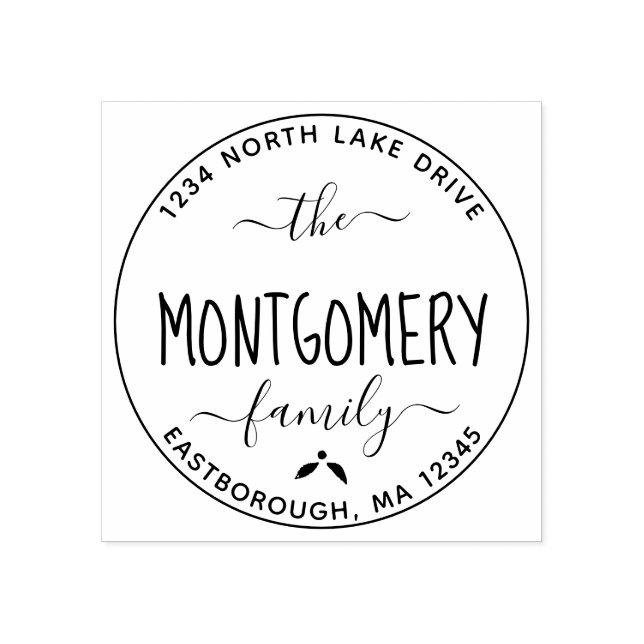 Erstellen Sie Ihre eigene moderne Familienname-Rüc Gummistempel (Prägung)