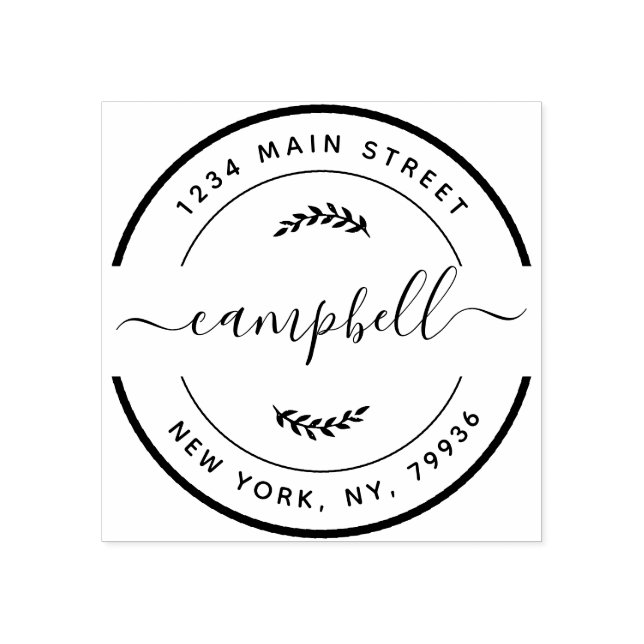 Erstellen Sie Ihre eigene moderne Familienname-Rüc Gummistempel (Prägung)