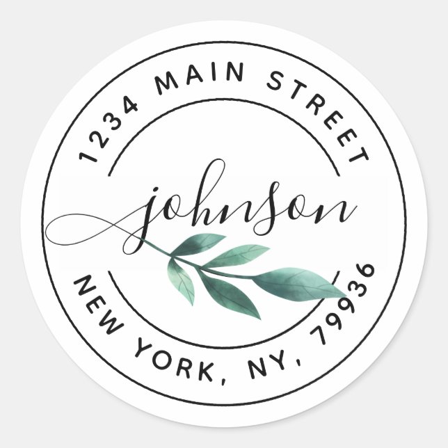 Erstellen Sie Ihre eigene moderne Rücksendeadresse Runder Aufkleber (Vorderseite)