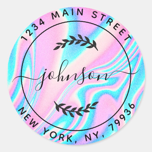 Erstellen Sie Ihre eigene moderne, runde Rücksende Runder Aufkleber (Vorderseite)