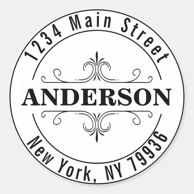 Erstellen Sie Ihre eigene moderne, runde Rücksende Runder Aufkleber (Vorderseite)