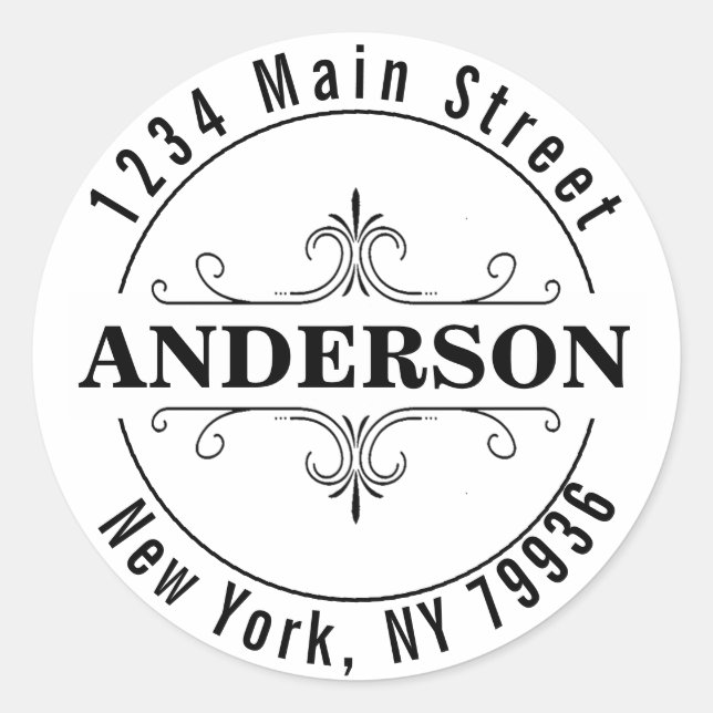 Erstellen Sie Ihre eigene moderne, runde Rücksende Runder Aufkleber (Vorderseite)