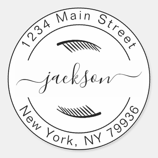 Erstellen Sie Ihre eigene moderne, runde Rücksende Runder Aufkleber (Vorderseite)