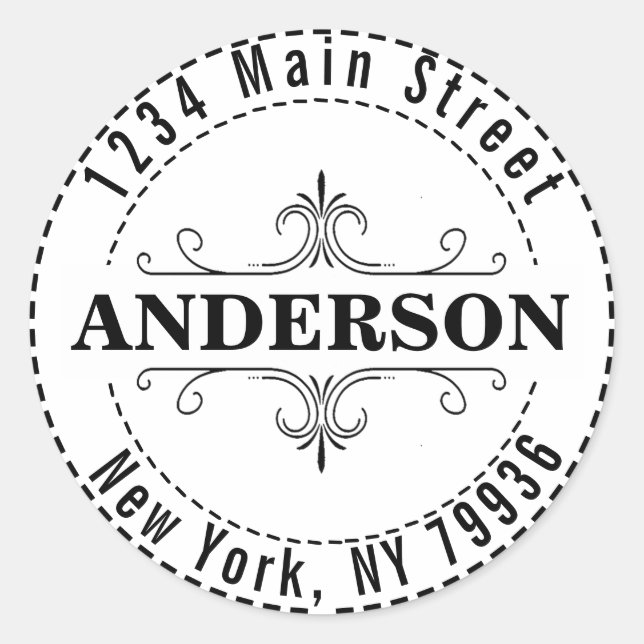 Erstellen Sie Ihre eigene moderne, runde Rücksende Runder Aufkleber (Vorderseite)