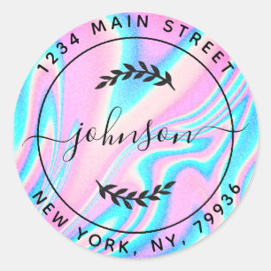 Erstellen Sie Ihre eigene moderne runde Rücksendea Runder Aufkleber