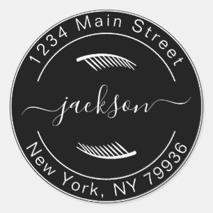 Erstellen Sie Ihre eigene moderne runde Rücksendea Runder Aufkleber