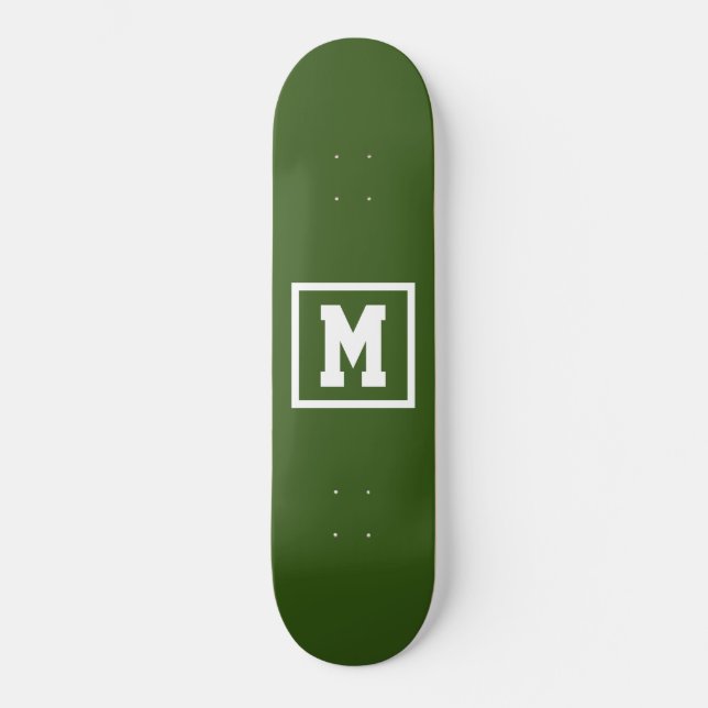 Erstellen Sie Ihre eigene Monogram-Vorlage grün un Skateboard (Vorderseite)