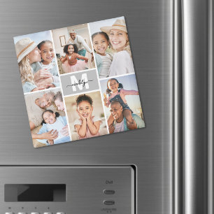 Erstellen Sie Ihre eigene Monogramm 6-FotoCollage Magnet