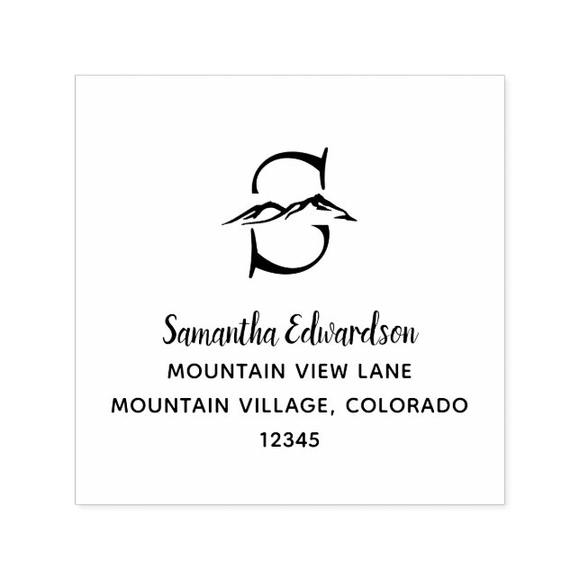 Erstellen Sie Ihre eigene monogramm-Rücksendeadres Permastempel (Design)