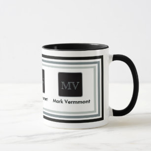 Erstellen Sie Ihre eigene Monogramm schwarz/weiß Tasse