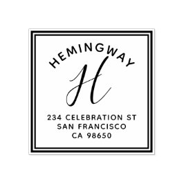 Erstellen Sie Ihre eigene Monogramm-Script-Rücksen Gummistempel