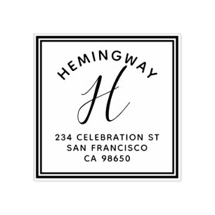 Erstellen Sie Ihre eigene Monogramm-Script-Rücksen Gummistempel