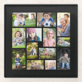 Erstellen Sie Ihre eigene Multi-Foto Collage Black Glasuntersetzer