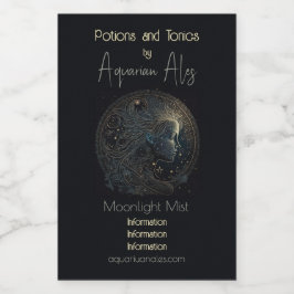 Erstellen Sie Ihre eigene mystische Astrologie Aqu Weinetikett