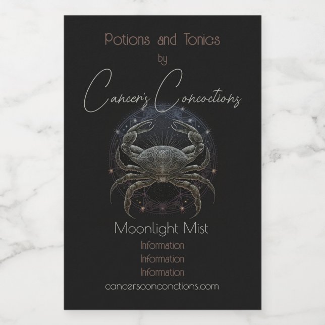 Erstellen Sie Ihre eigene mystische Astrologie Kre Weinetikett (Einzelnes Label)