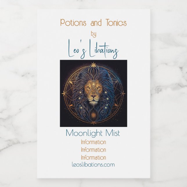 Erstellen Sie Ihre eigene mystische Astrologie Leo Weinetikett (Einzelnes Label)