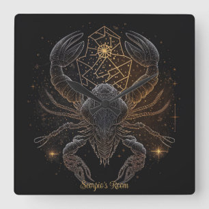 Erstellen Sie Ihre eigene mystische Astrologie Sco Quadratische Wanduhr