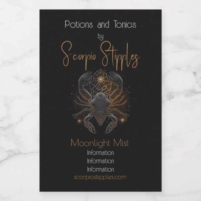 Erstellen Sie Ihre eigene mystische Astrologie Sco Weinetikett (Einzelnes Label)