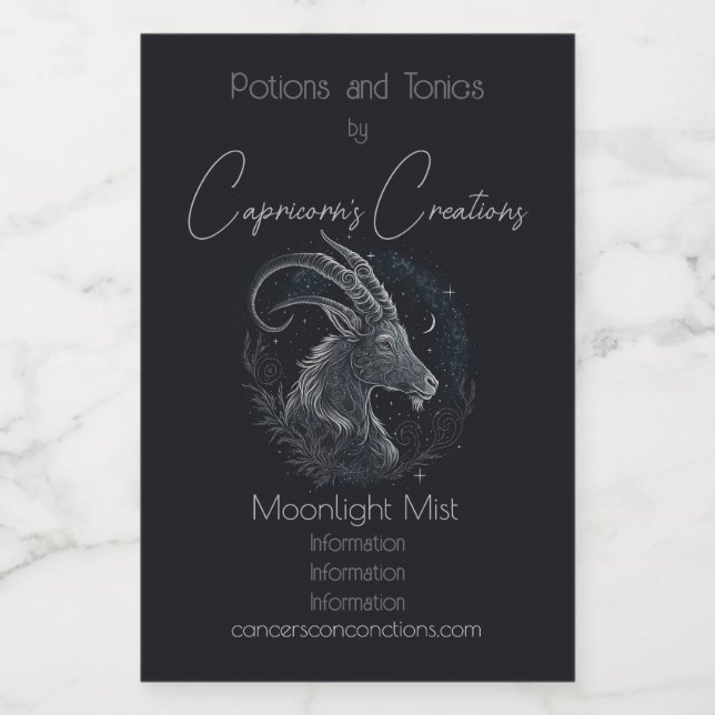 Erstellen Sie Ihre eigene mystische Astrologie Ste Weinetikett (Einzelnes Label)