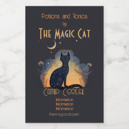 Erstellen Sie Ihre eigene mystische Black Cat-Silh Weinetikett