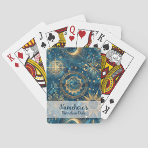 Erstellen Sie Ihre eigene mystische Blue & Gold Ce Spielkarten