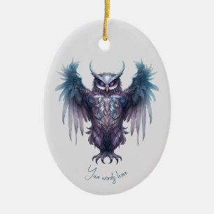 Erstellen Sie Ihre eigene mystische Lila Eule Keramik Ornament