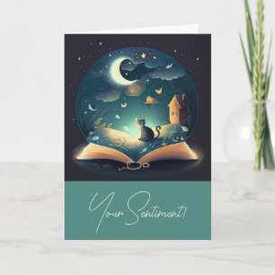 Erstellen Sie Ihre eigene mystische Schwarze Katze Feiertagskarte