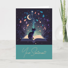 Erstellen Sie Ihre eigene mystische Schwarze Katze Feiertagskarte