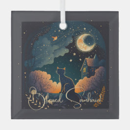 Erstellen Sie Ihre eigene mystische schwarze Katze Ornament Aus Glas