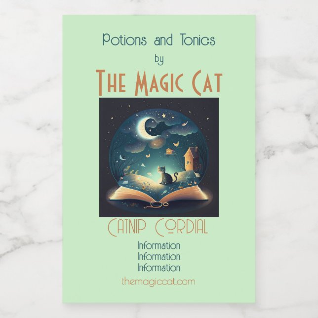 Erstellen Sie Ihre eigene mystische Schwarze Katze Weinetikett (Einzelnes Label)