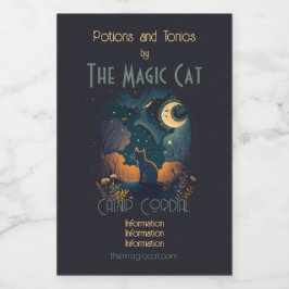 Erstellen Sie Ihre eigene mystische schwarze Katze Weinetikett