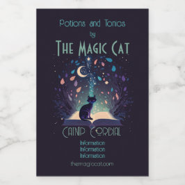 Erstellen Sie Ihre eigene mystische Schwarze Katze Weinetikett