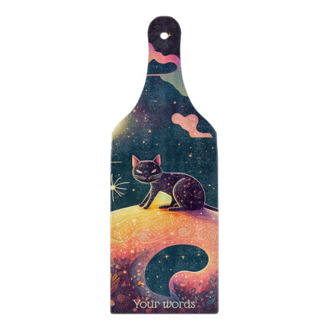Erstellen Sie Ihre eigene mystische Schwarzkatzenl Schneidebrett (Vorderseite)