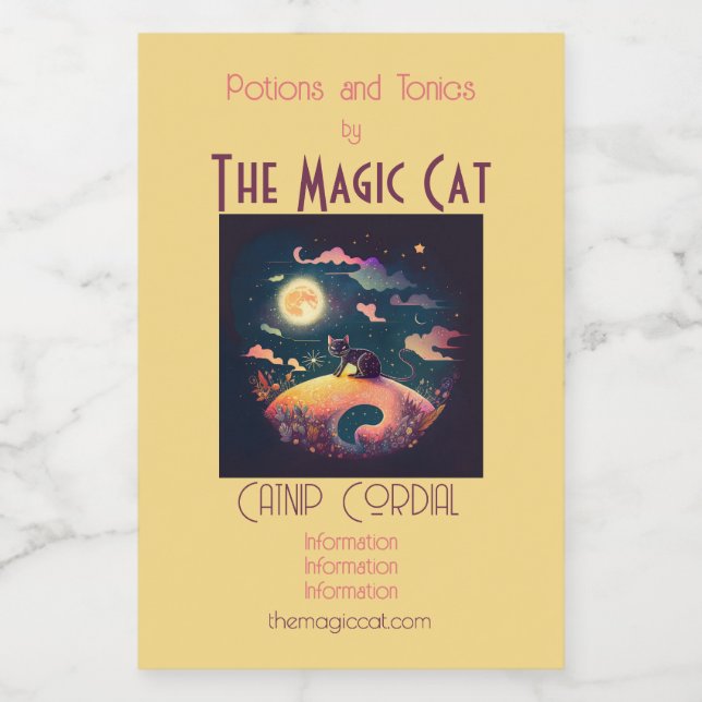 Erstellen Sie Ihre eigene mystische Schwarzkatzenl Weinetikett (Einzelnes Label)