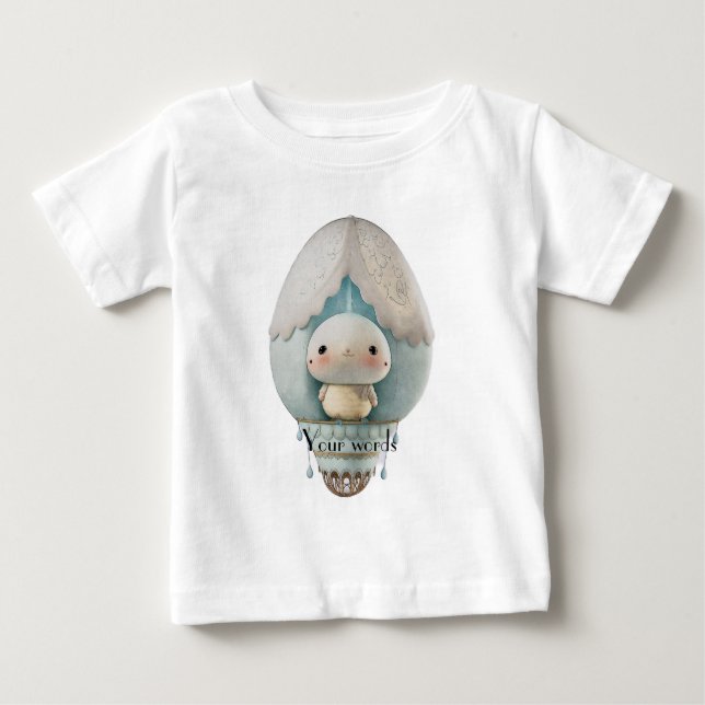 Erstellen Sie Ihre eigene Niedliche Heißluftballon Baby T-shirt (Vorderseite)