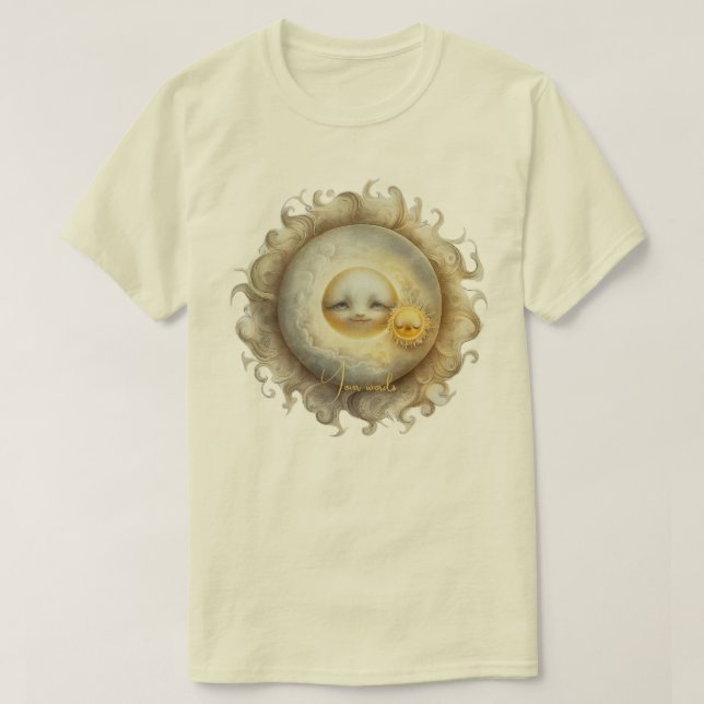 Erstellen Sie Ihre eigene Niedliche Sonne & Mond T-Shirt (Design vorne)