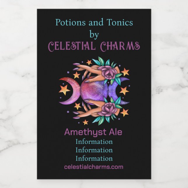 Erstellen Sie Ihre eigene Niedliche Triple Moon Go Weinetikett (Einzelnes Label)