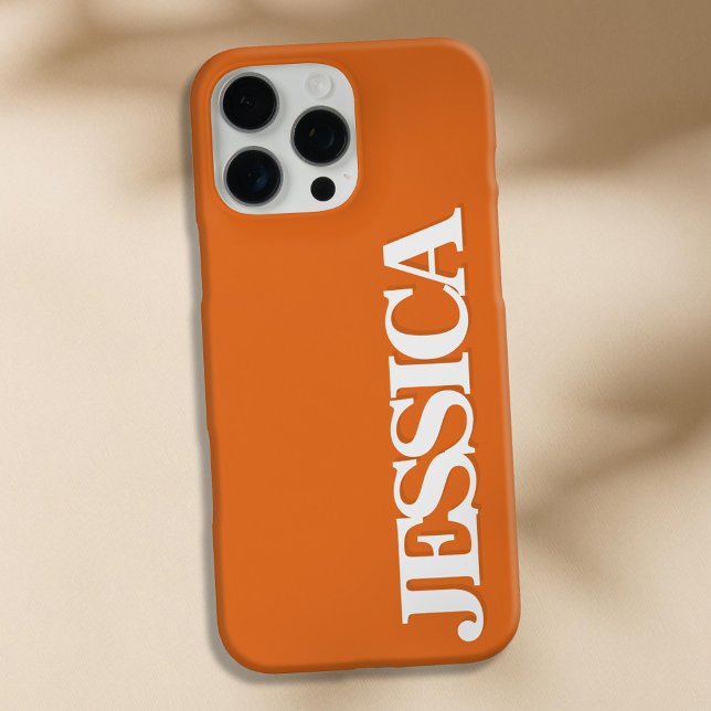 Erstellen Sie Ihre eigene Orange Name Monogram Case-Mate iPhone Hülle (Von Creator hochgeladen)