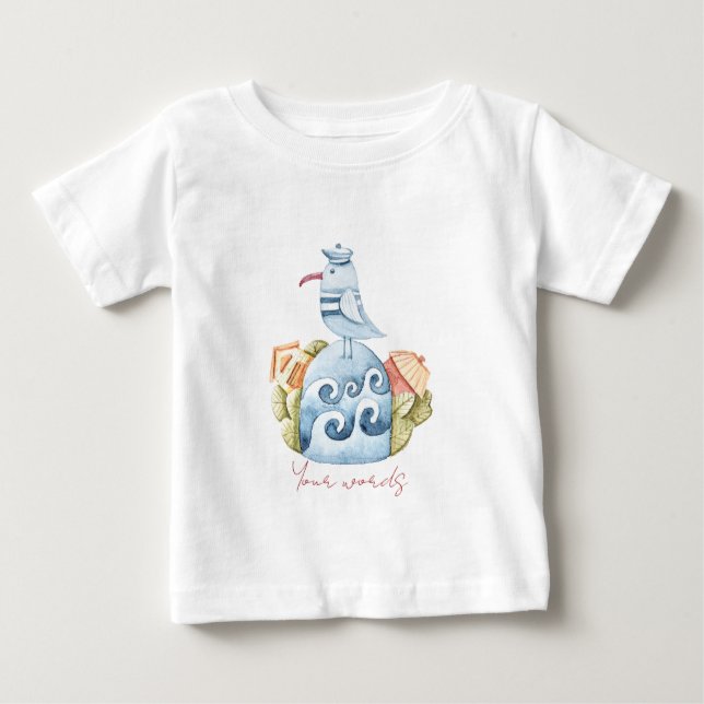 Erstellen Sie Ihre eigene Ozeanvogellandschaft Baby T-shirt (Vorderseite)