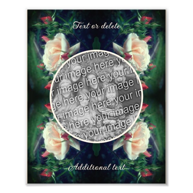 Erstellen Sie Ihre eigene Peach-Rose und Buds 8x10 Fotodruck (Vorne)