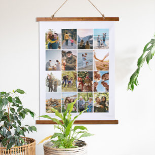Erstellen Sie Ihre eigene Personalisierte 16-FotoC Wandteppich Mit Holzrahmen
