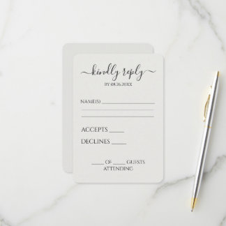 Erstellen Sie Ihre eigene personalisierte einfache RSVP Karte