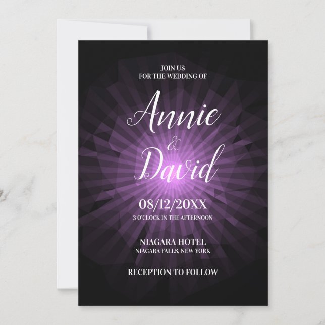 Erstellen Sie Ihre eigene Polygon Sunburst Wedding Einladung (Vorderseite)