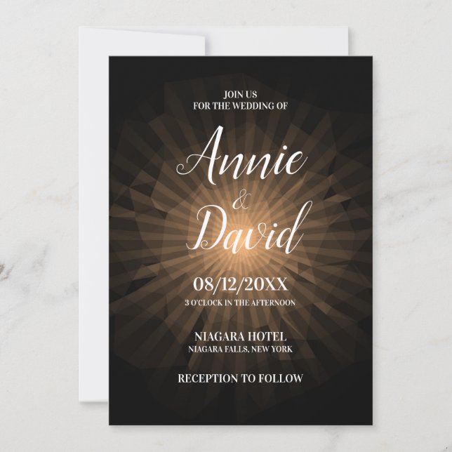 Erstellen Sie Ihre eigene Polygon Sunburst Wedding Einladung (Vorderseite)